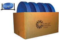 Jumbie Jam 4 Pack, Steel Drum Pans with Table Top Stand - F Major Blue